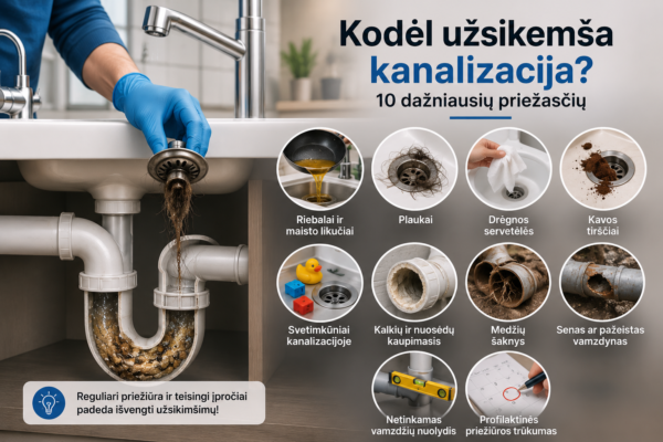Kodėl užsikemša kanalizacija?